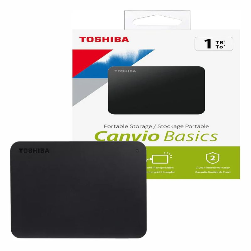 TOSHIBA - Disco Duro Extraíble Toshiba 1tb Usb 3.0 Portátil Y Compacto