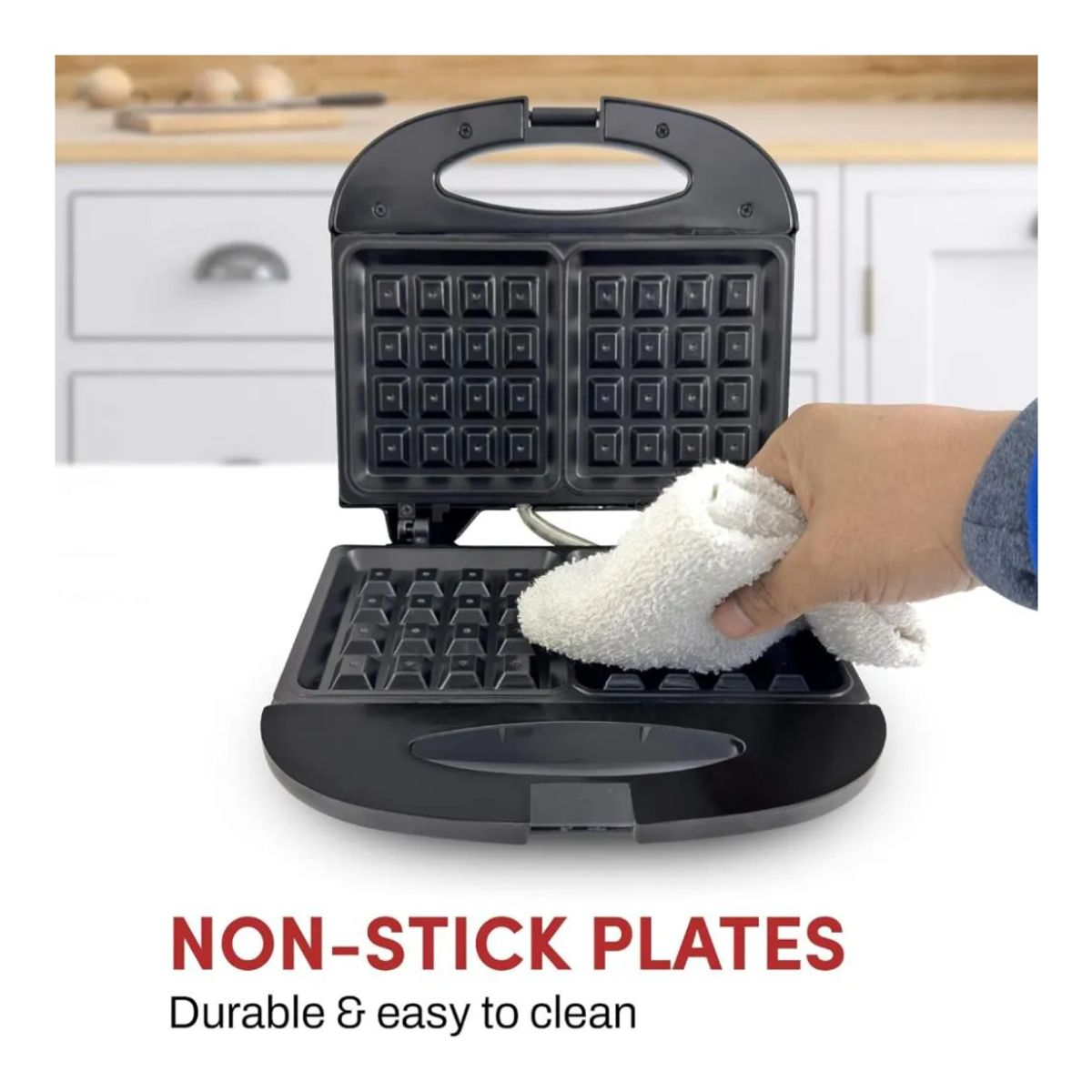 GENERICO - Waflera Eléctrica Doble Antiadherente Marca Raf 750w