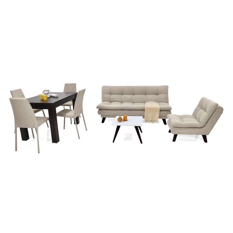 VENECIA - Combo Sala Múnich Toulouse + Juego de Comedor Mérida 4P Sillas Venecia