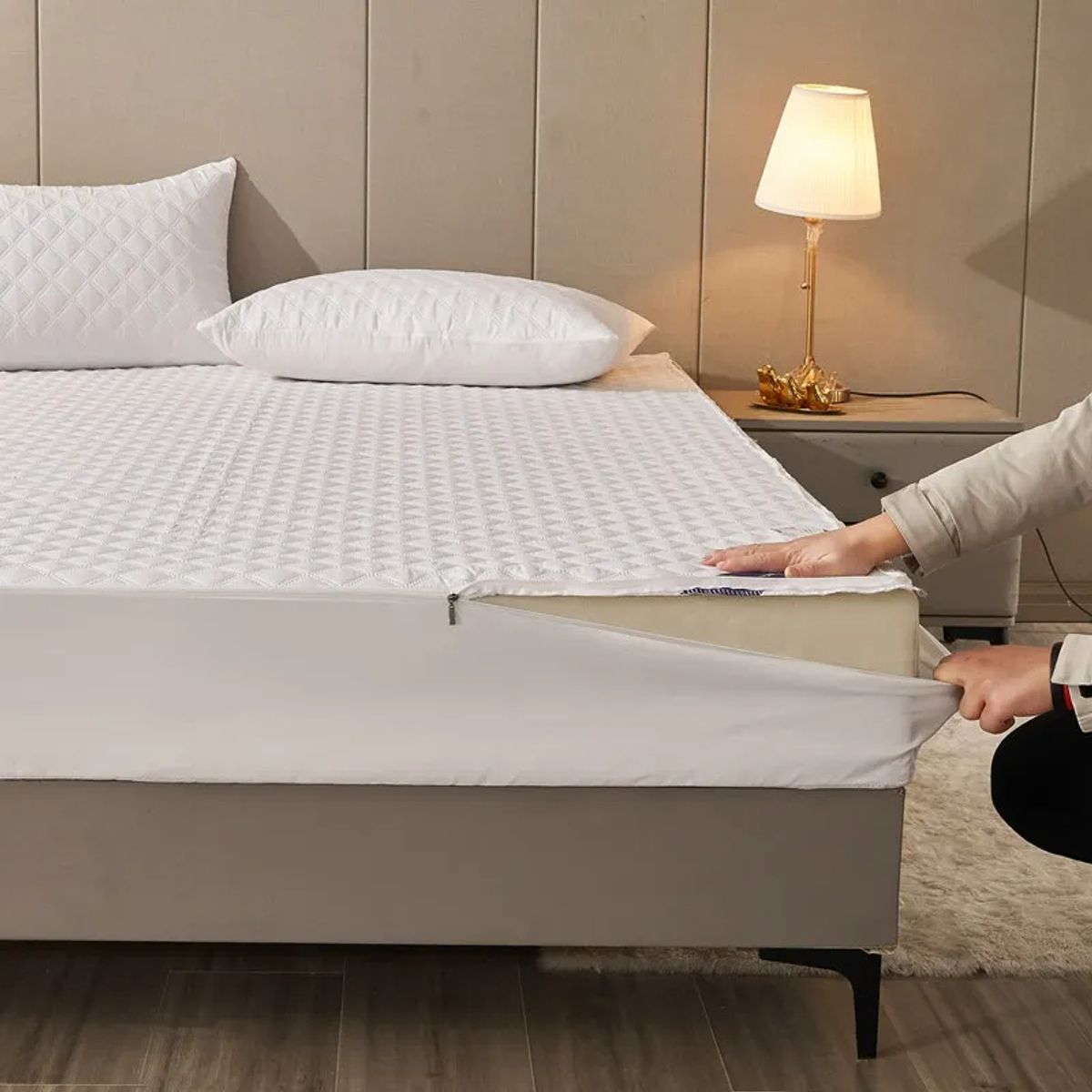 HARMONY HOME - Funda Completa con Cremallera para Colchón 120x190