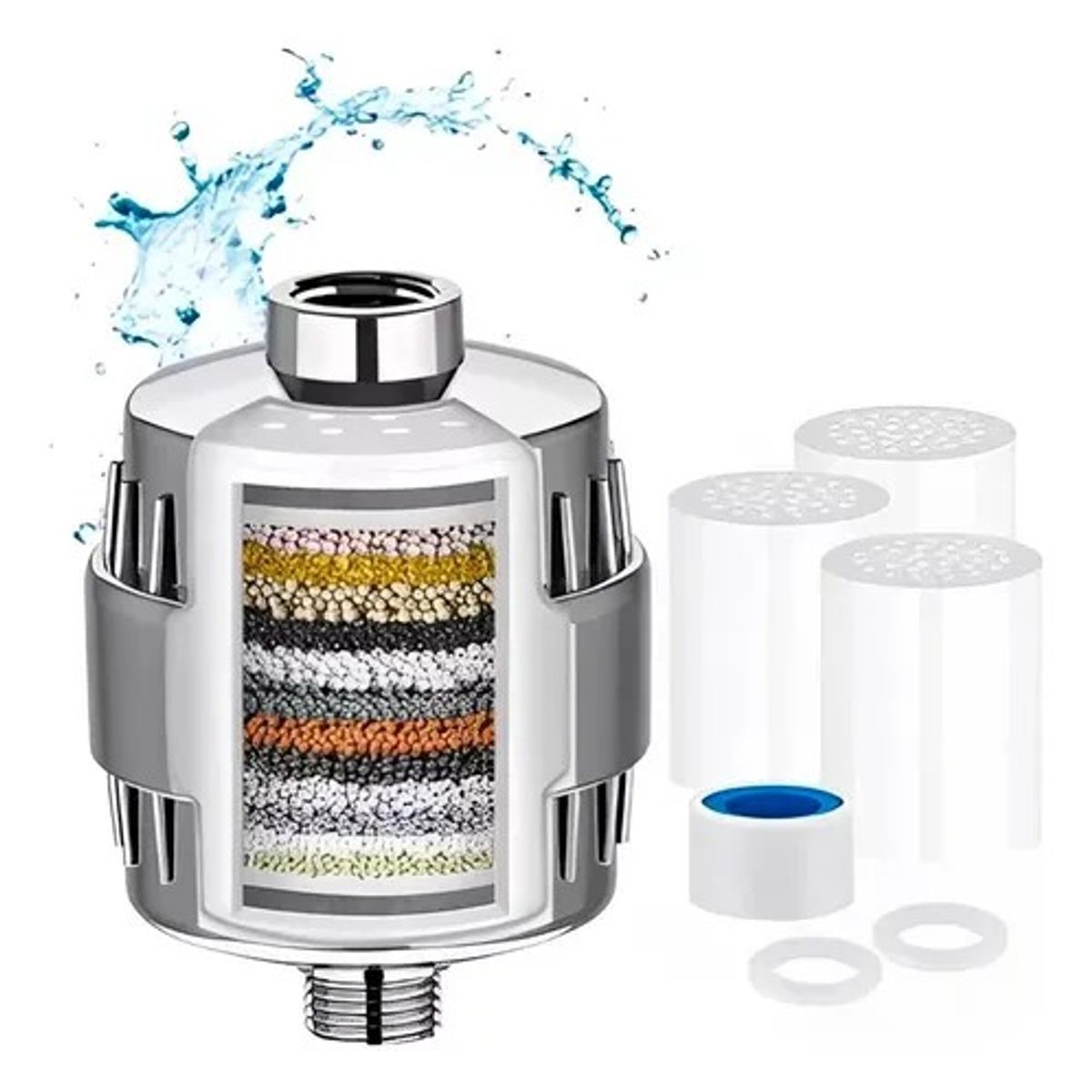 GENERICO - Filtro Purificador Para Ducha Con 15 Etapas De Filtro +1  Repuesto
