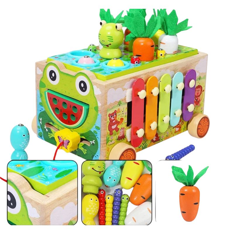 GENERICO - Carro Arrastre Juguete estimulacion Niños Didactico Madera