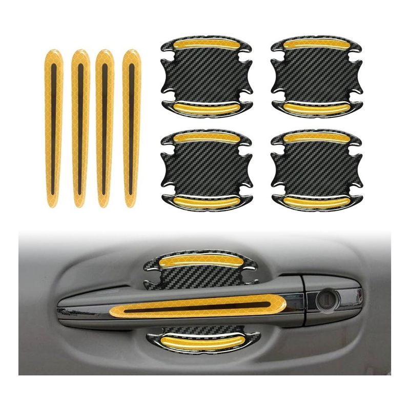 GENERICO - Protector De Arañazos Para Manijas Puerta Carro Reflectivo