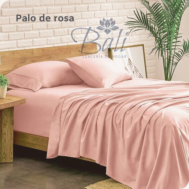 GENERICO - Sabanas Cama Semidoble Palo de Rosa Calidad Premium
