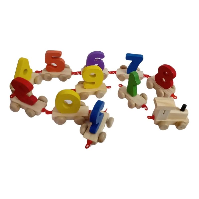JUGANDO Y EDUCANDO - Juego Tren Con Números Didáctico Y Divertido Madera Niños