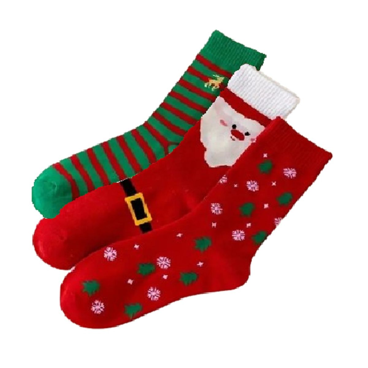 100 - Paquete 3 Pares de Medias Estilo Clasico Navidad