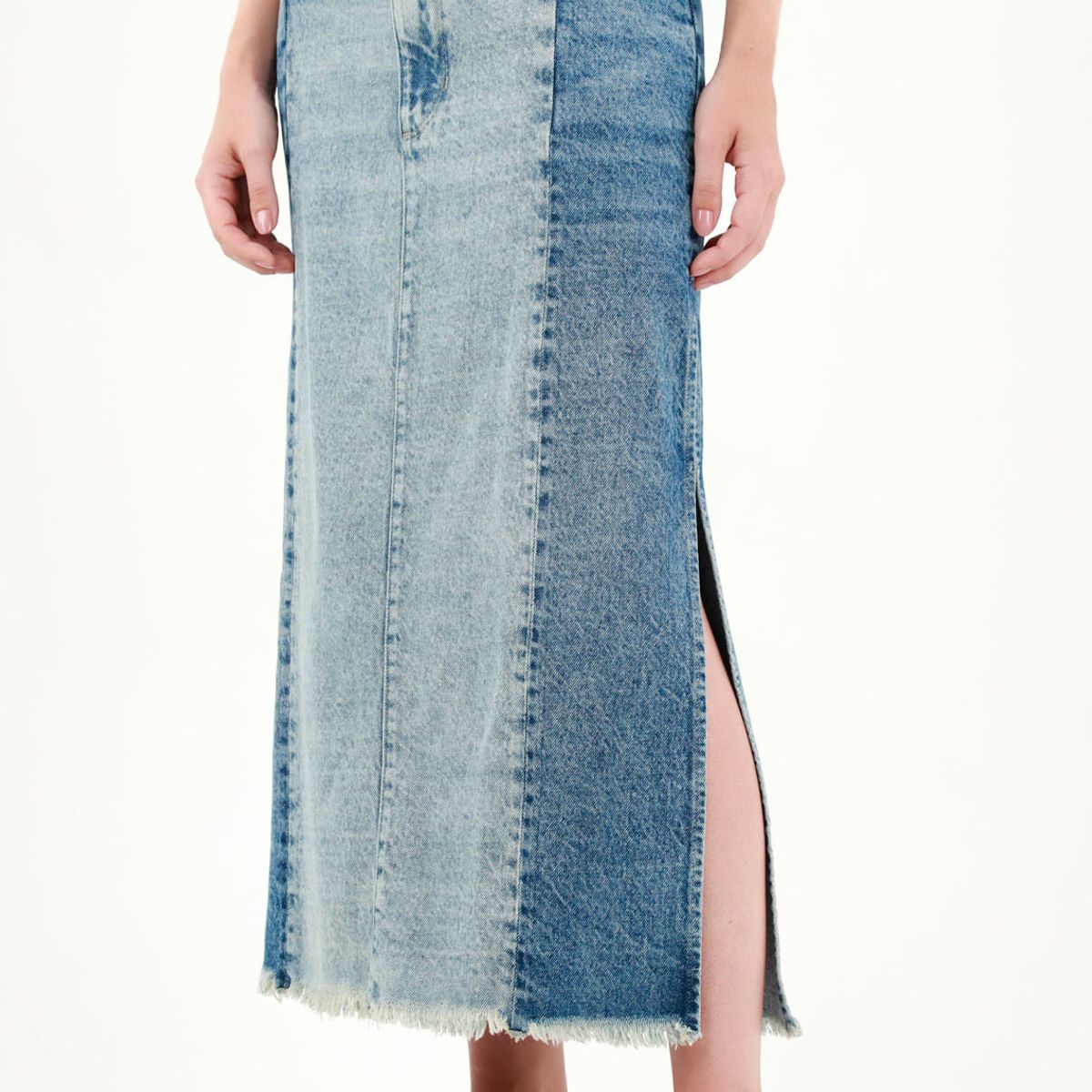 TENNIS - Falda con ruedo desflecado azul para mujer