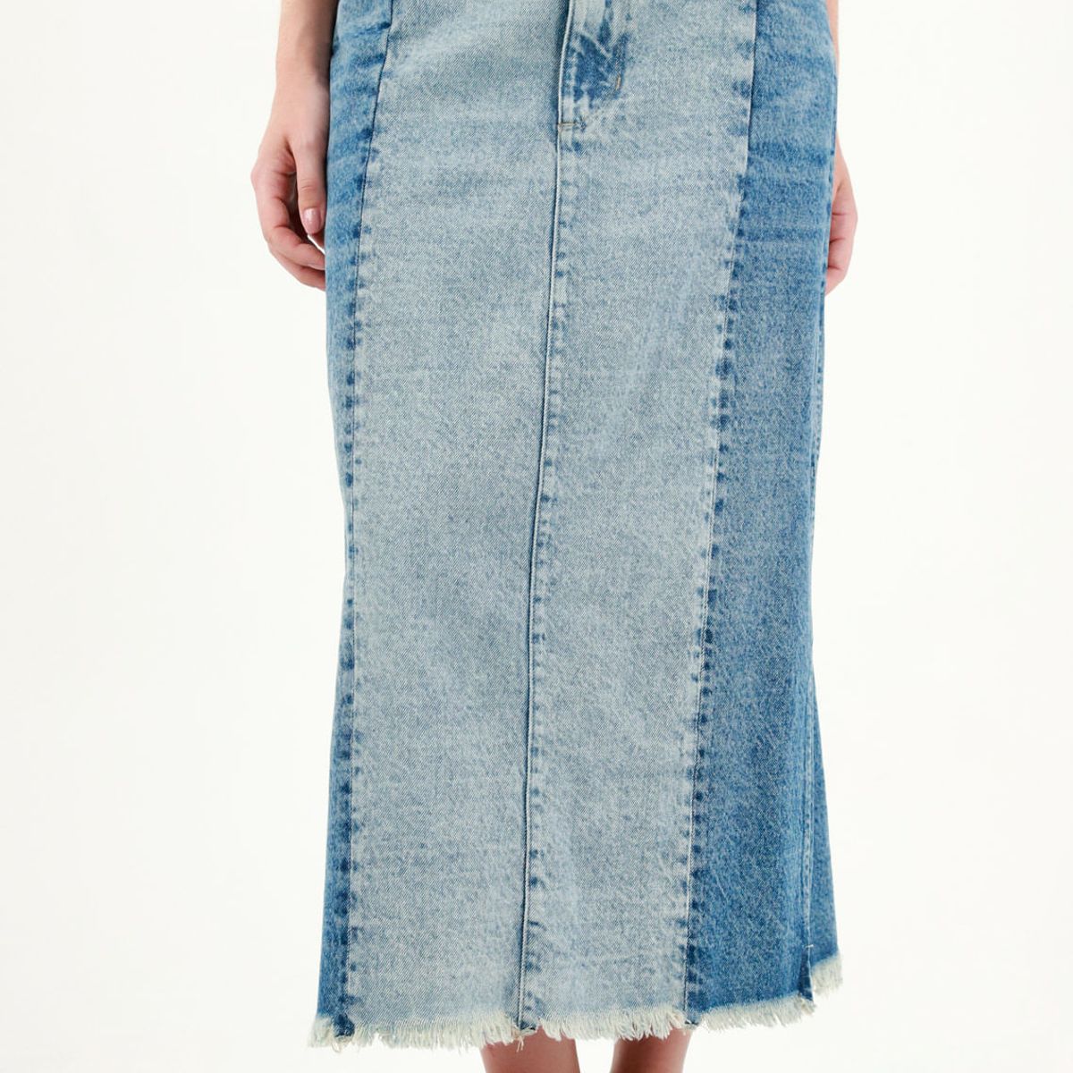 TENNIS - Falda con ruedo desflecado azul para mujer