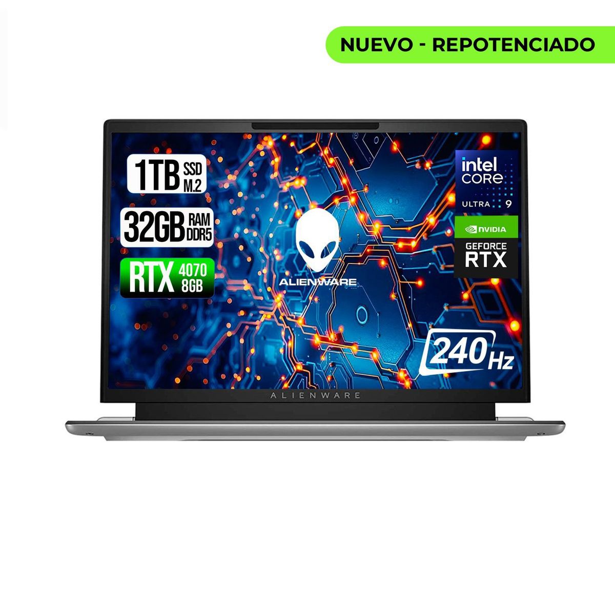 DELL - DELL ALIENWARE INTEL CORE ULTRA 9-185H RTX 4070 8GB SSD 1TB RAM 32GB LED 16" QHD 240Hz