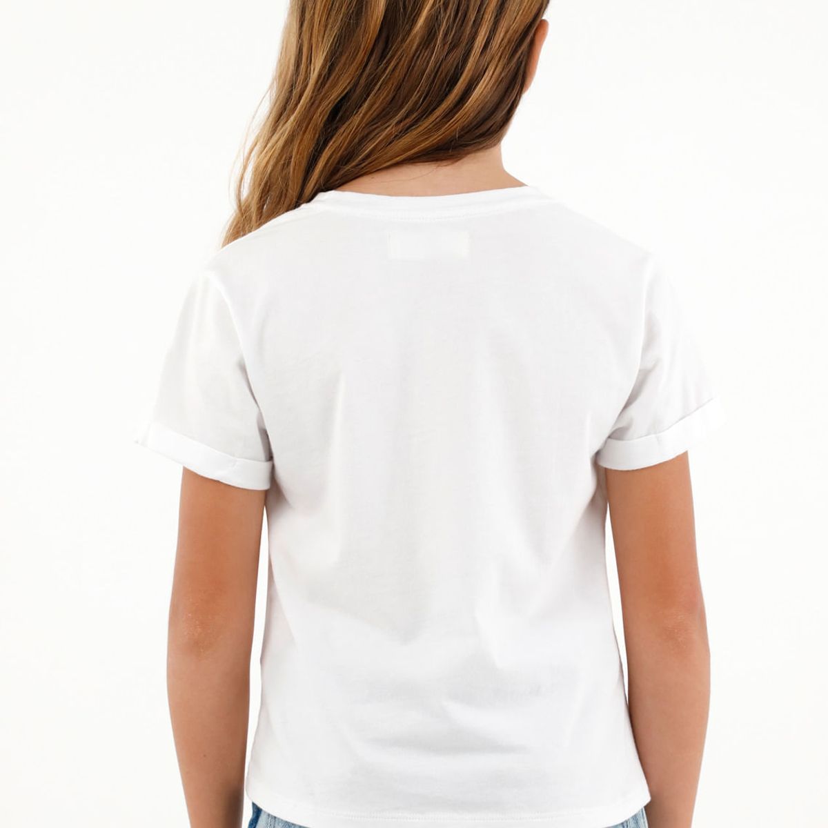 TENNIS - Camiseta blanca con estampado frontal para niña