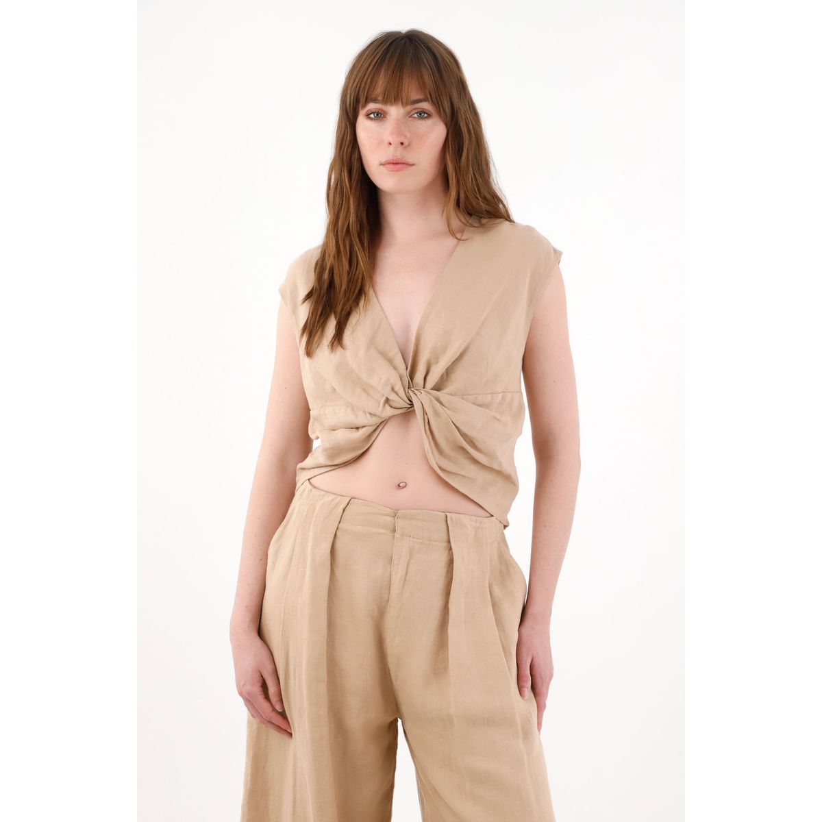 TENNIS - Camisa amplia en lino 100% cruda para mujer