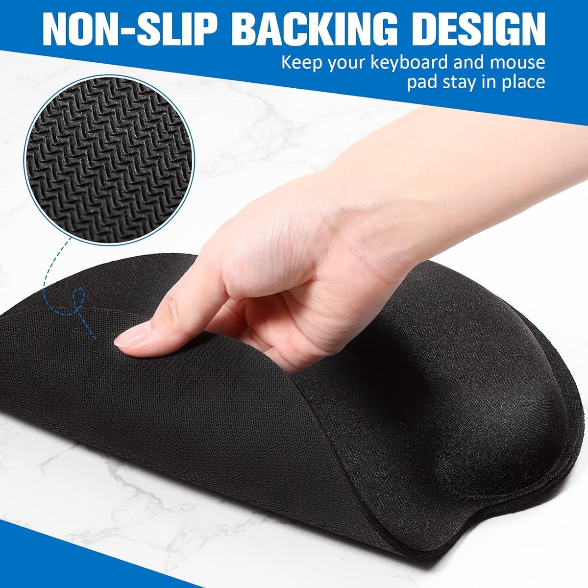 GENERICO - Reposamuñeca De Espuma Ergonómica Para Teclado Y Mouse
