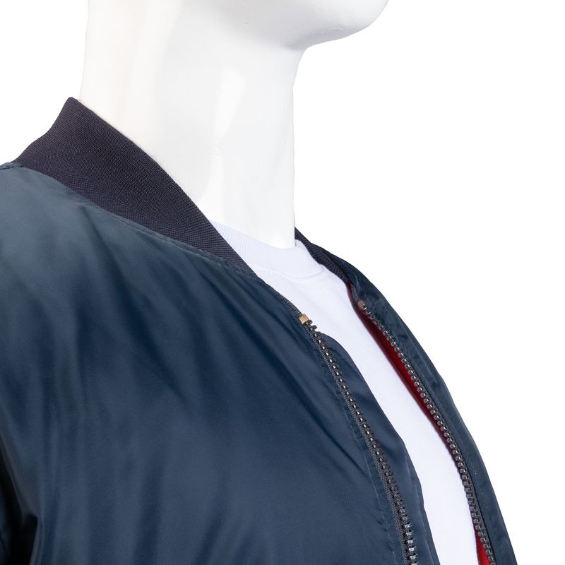 ALMA DE AVIADOR - Chaqueta Super Nylon Cuello Lana Hombre Azul Alma de Aviador