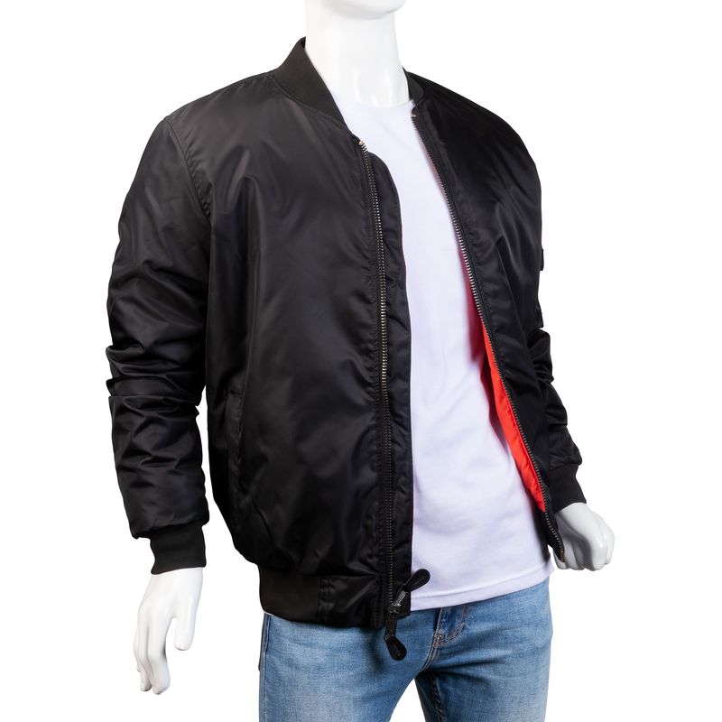 ALMA DE AVIADOR - Chaqueta Super Nylon Cuello Lana Hombre Negro Alma de Aviador