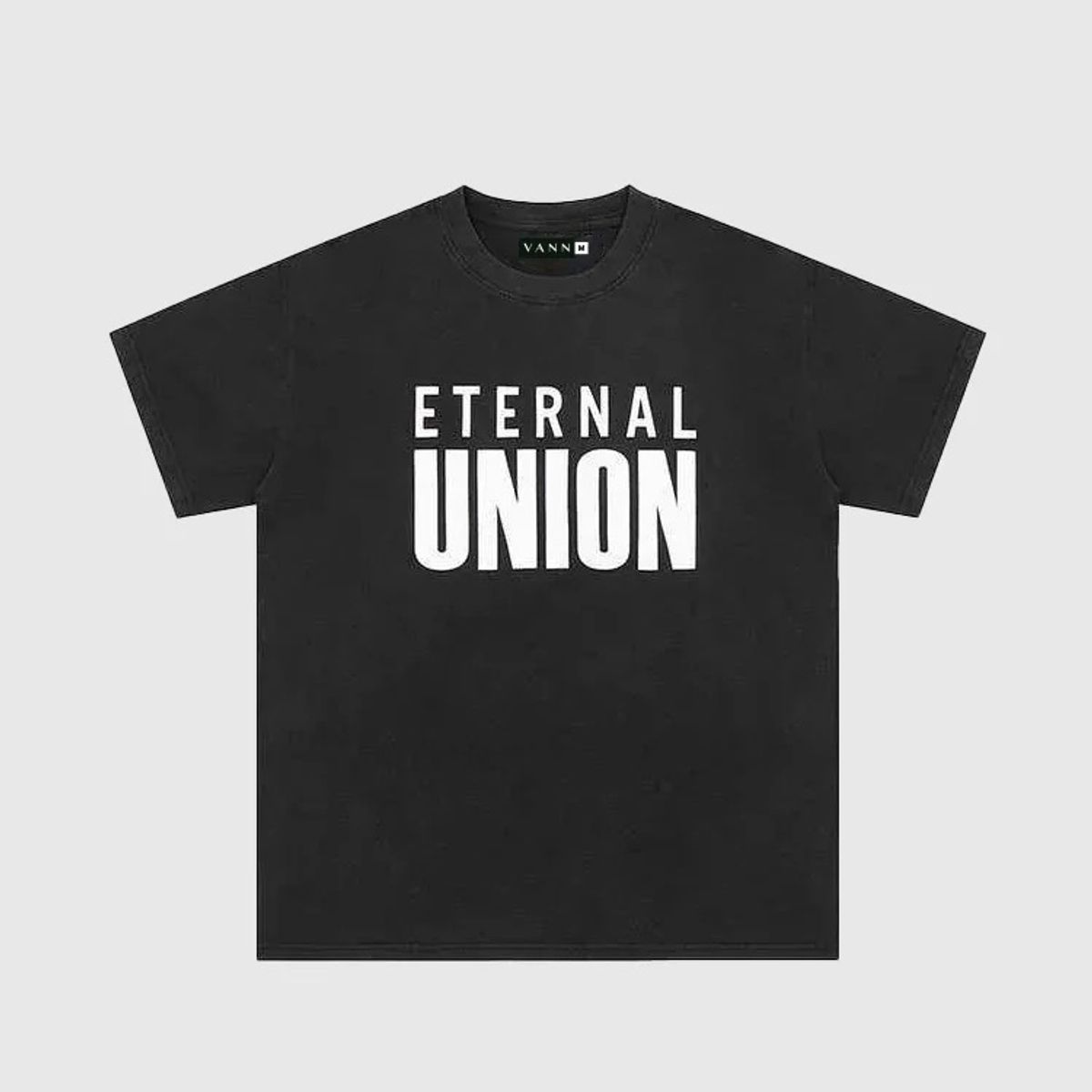VANN - Camiseta para Hombre En Algodón Union T-shirt Negro