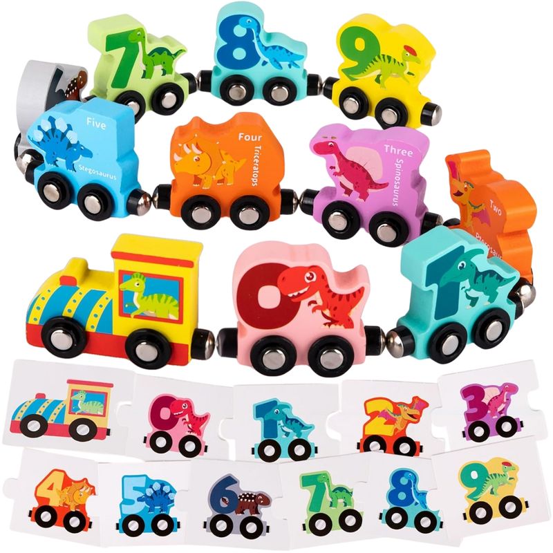 HUANGER - Tren didactico de números magnetico madera niños