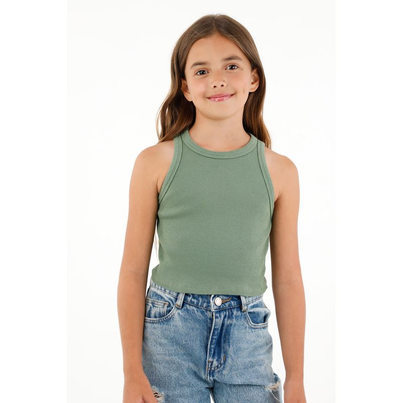 TENNIS - Camiseta verde tipo esqueleto para niña