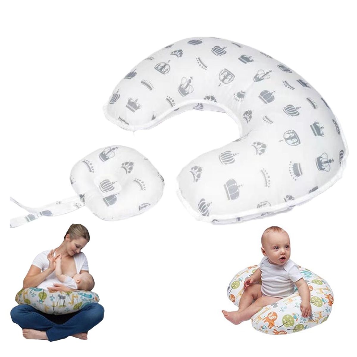 BOOGY - Almohada Cojín de lactancia materna multiusos Estrellas