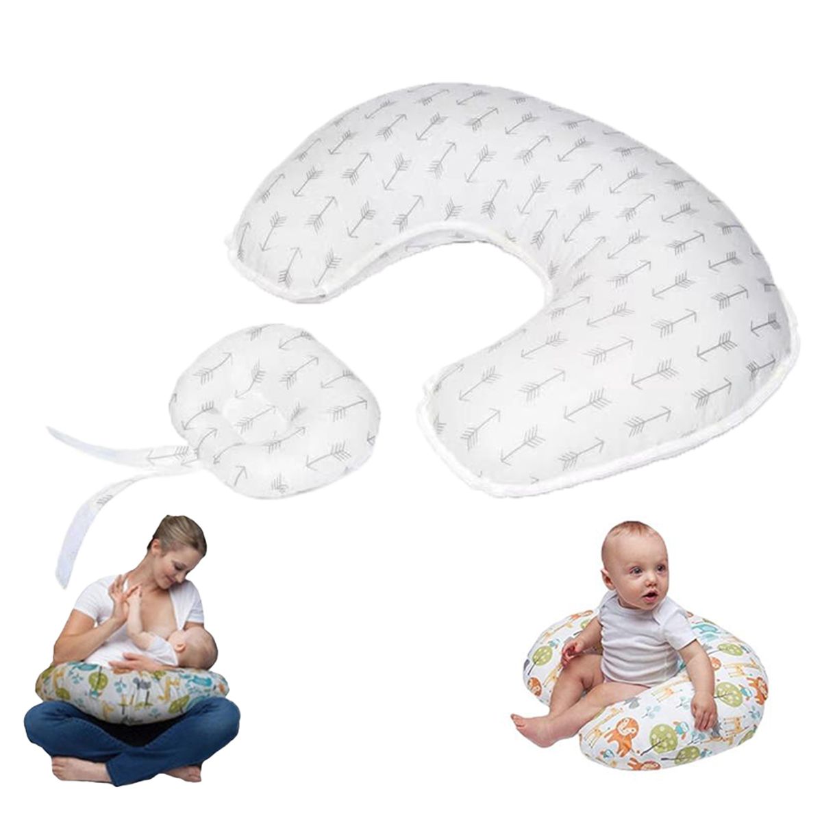 BOOGY - Almohada Cojín de lactancia materna multiusos Flechas