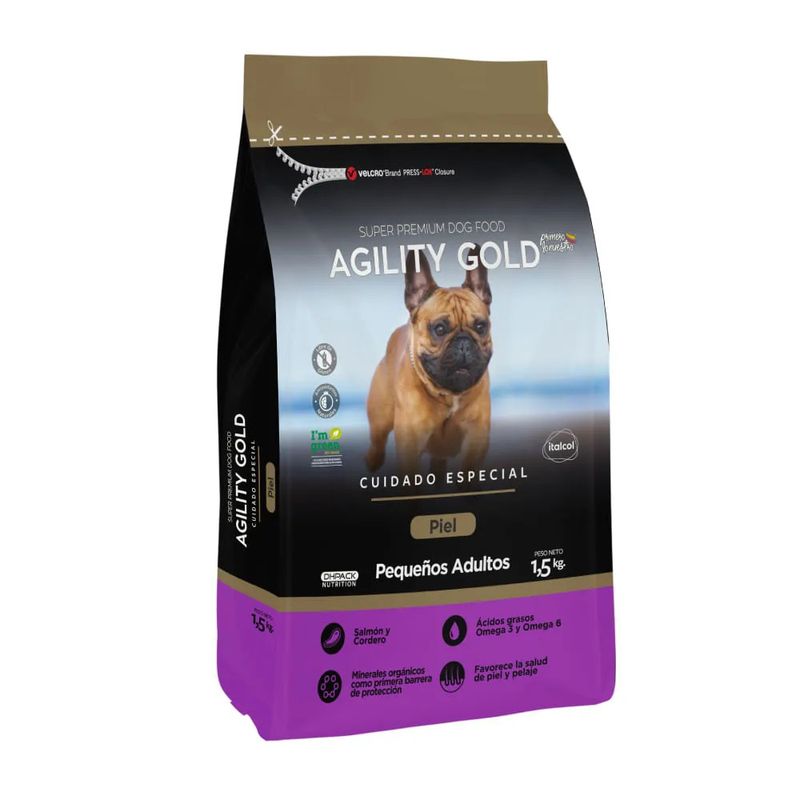 AGILITY GOLD - AGILITY GOLD CAN PEQUEÑOS ADULTOS PIEL- 1.5 KG