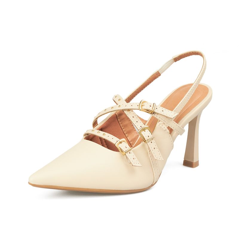 VIZZANO - TACON ALTO PELICA CREMA DORADO VIZZANO