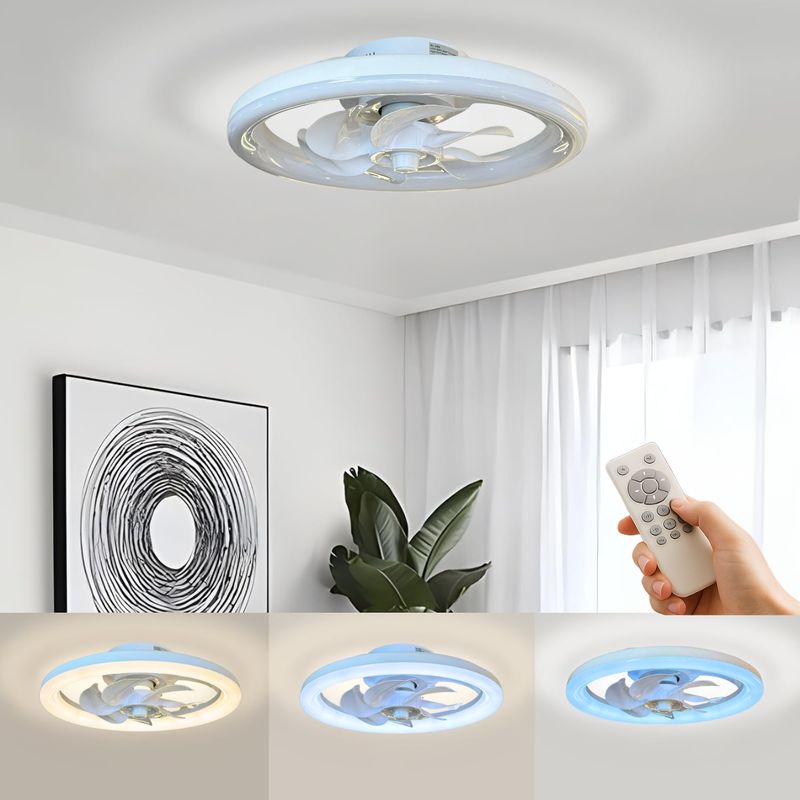 LE CAPRICE - Lámpara ventilador de techo blanco con control remoto
