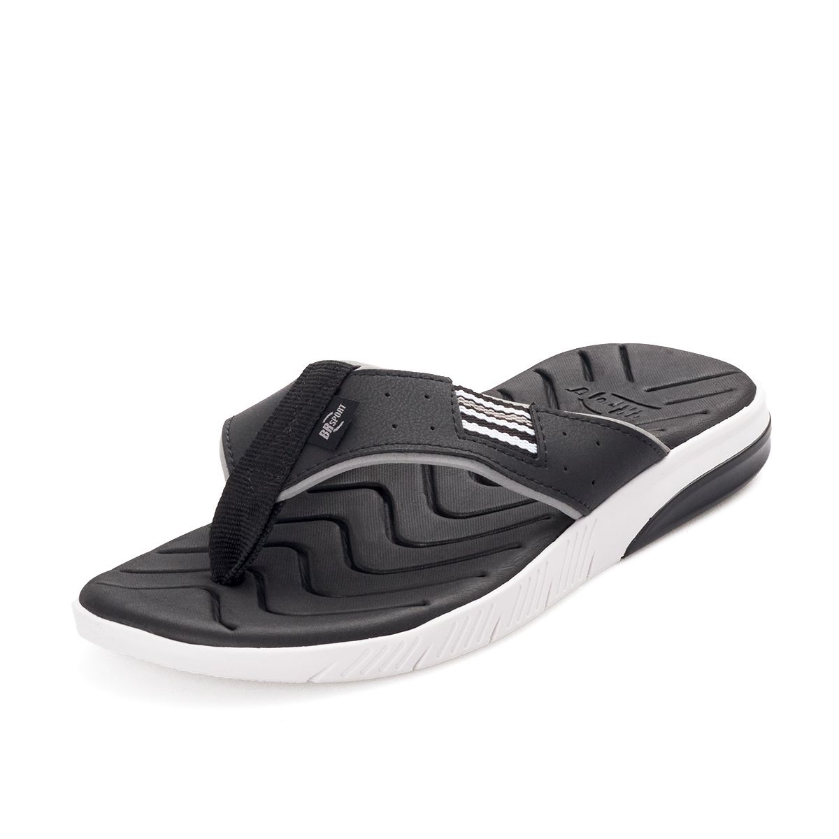 BEIRA RIO - SANDALIA PLANA NEGRO BLANCO BR SPORT