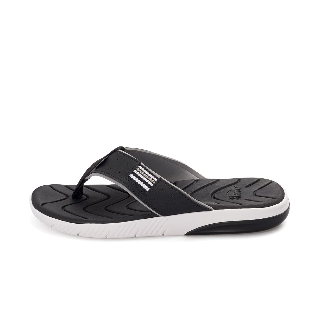 BEIRA RIO - SANDALIA PLANA NEGRO BLANCO BR SPORT