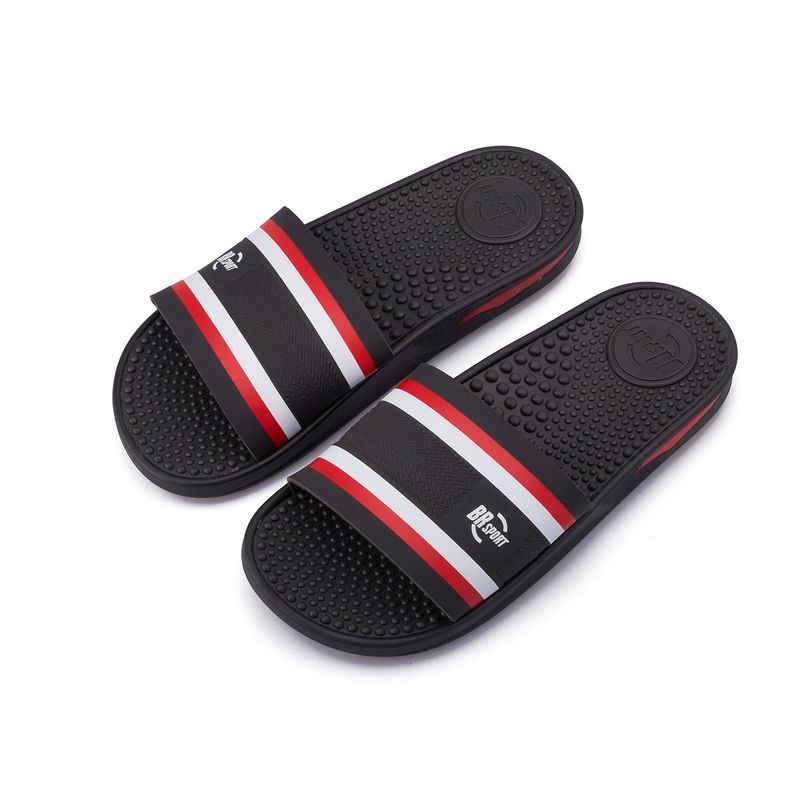BEIRA RIO - SANDALIA PLANA NEGRO ROJO BR SPORT
