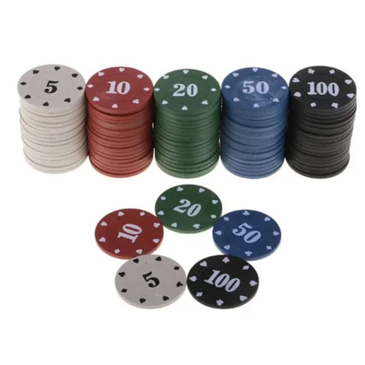 GENERICO - Set Fichas Poker Profesional Recreativo 50 Fichas Casino