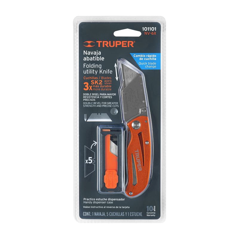 TRUPER - Bisturí Tipo Navaja De 6 Con Cuerpo En Acero Inoxidable Truper