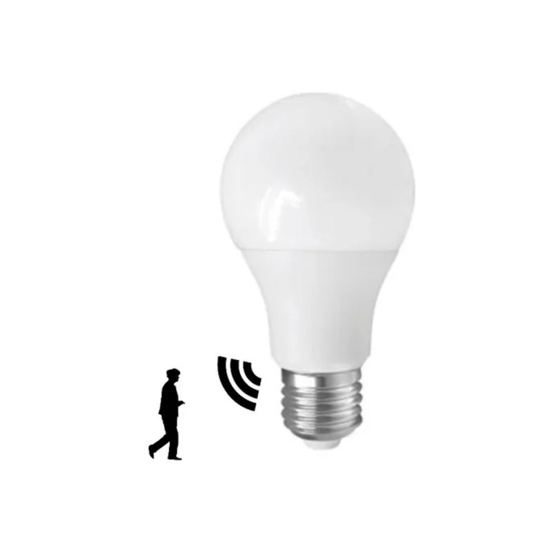 LEXMANA - BOMBILLO A60 LED CON SENSOR 9W LUZ BLANCA 6500K