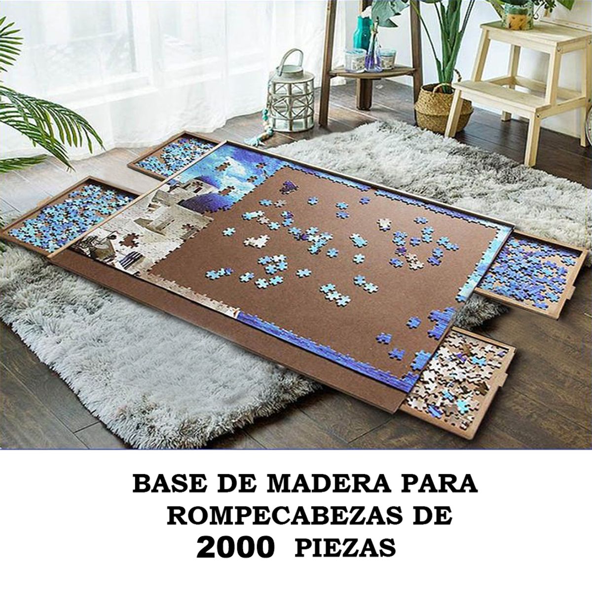 GENERICO - Mesa De Armado Rompecabezas En Mdf Puzzle Table 2000 Pieces