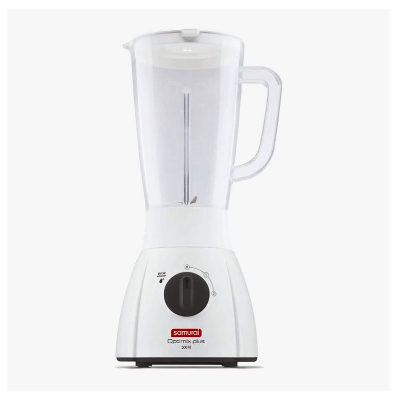 SAMURAI - Licuadora Samurai Optimix Plus 2 L Blanca Con Vaso De Plastico 110V