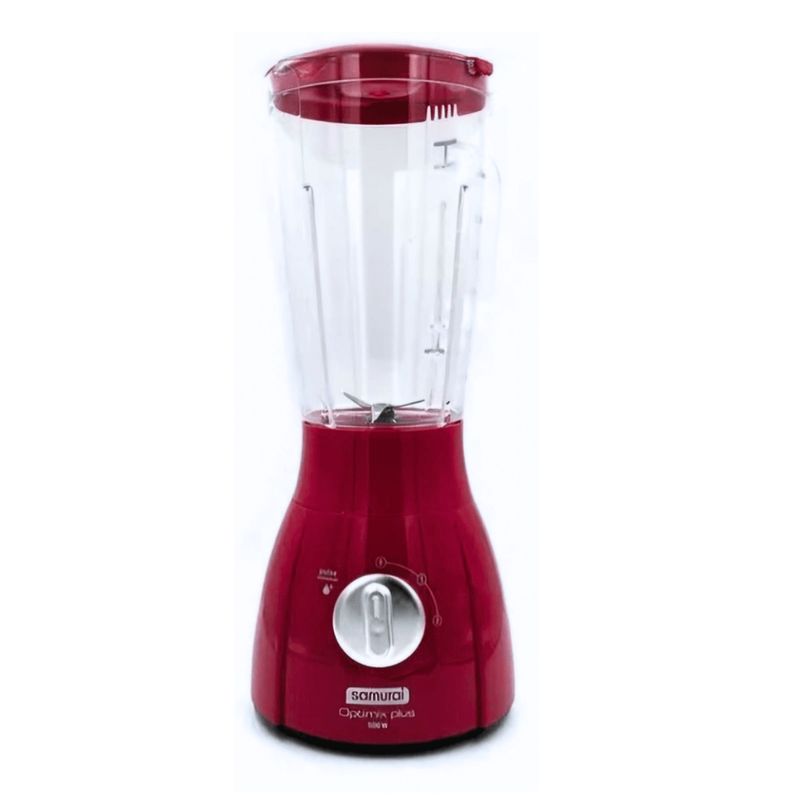 SAMURAI - Licuadora Samurai Optimix Plus 2 L Roja Con Vaso De Plastico 110V