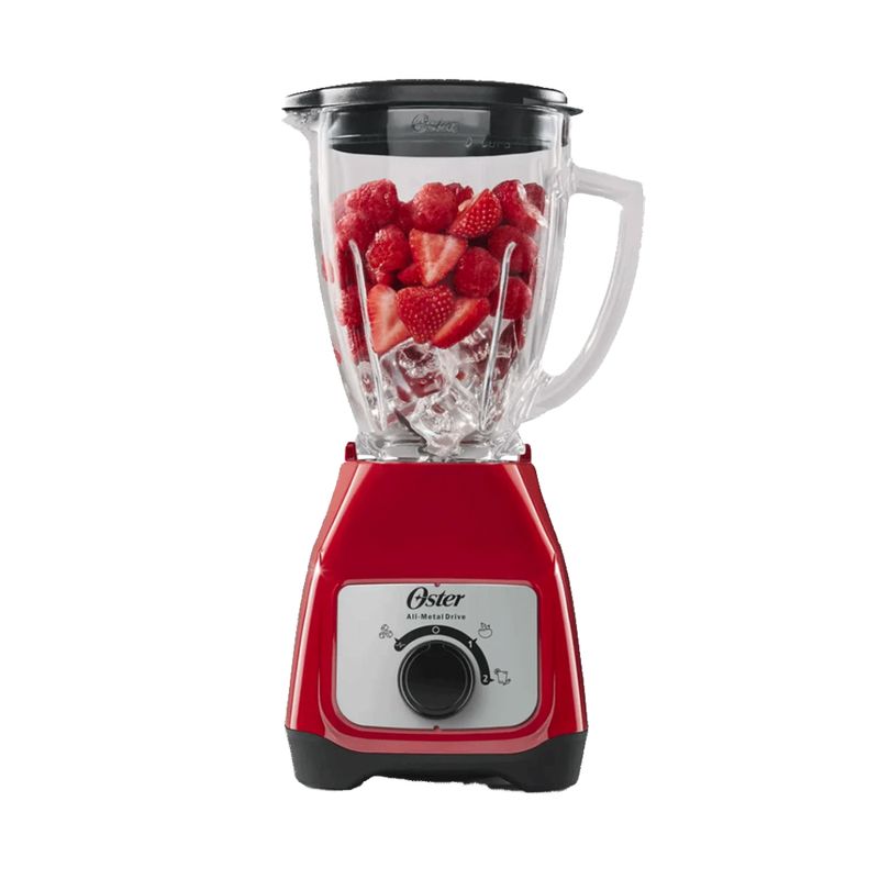 OSTER - Licuadora 2 Velocidades Oster Kaliman Vaso De Vidrio 800W Color Rojo