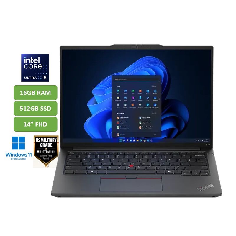 LENOVO - PORTATIL LENOVO THINKPAD / CORE ULTRA 5 125U / 16GB RAM / 512GB SSD / 14" WUXGA / WIN 11 PRO