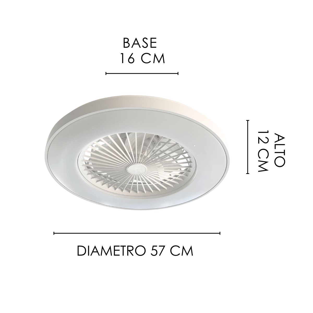LE CAPRICE - Ventilador de techo con luz led blanco con control remoto