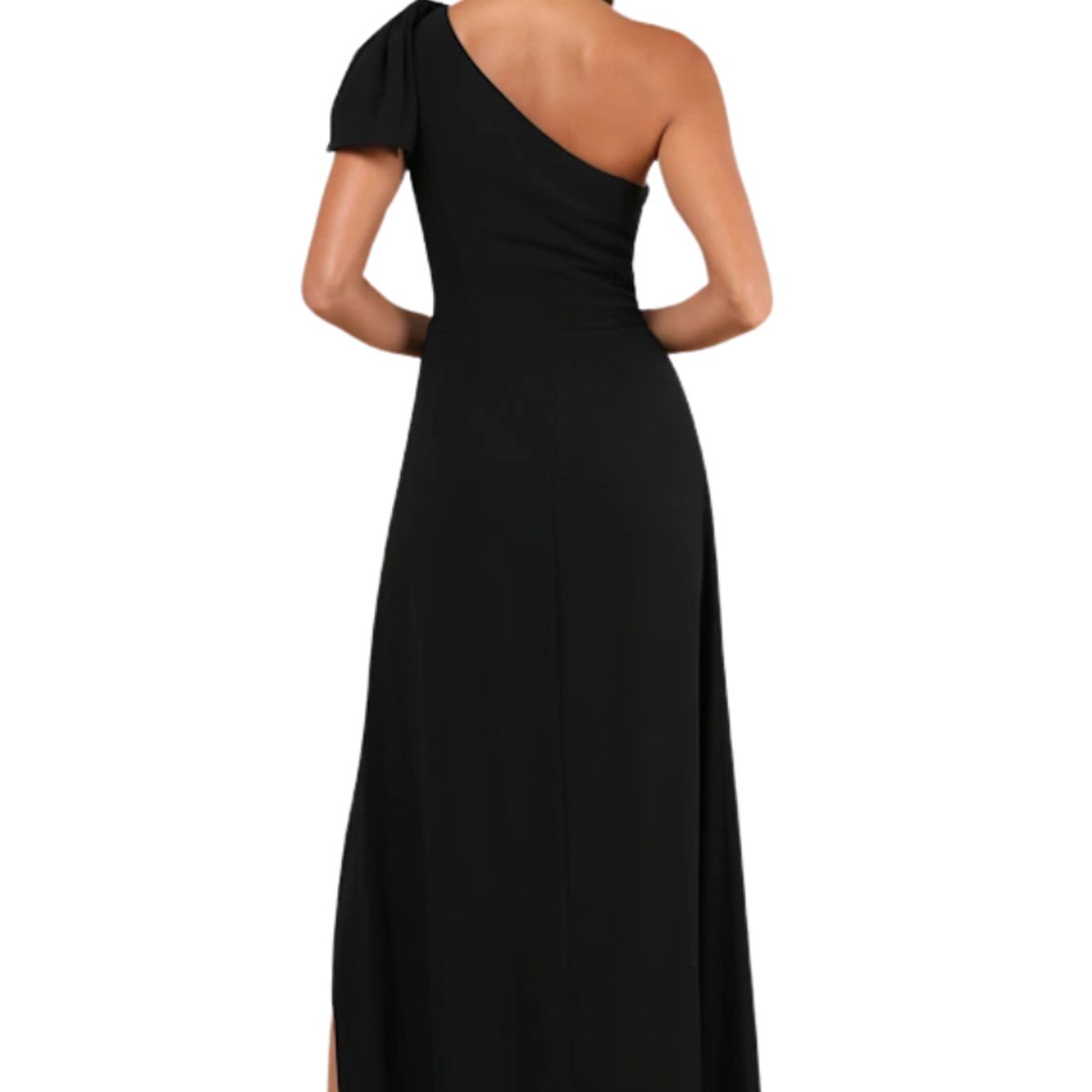 NEGRELI - Vestido Largo NEGRELI Elegancia Asimétrica con Abertura  Negro