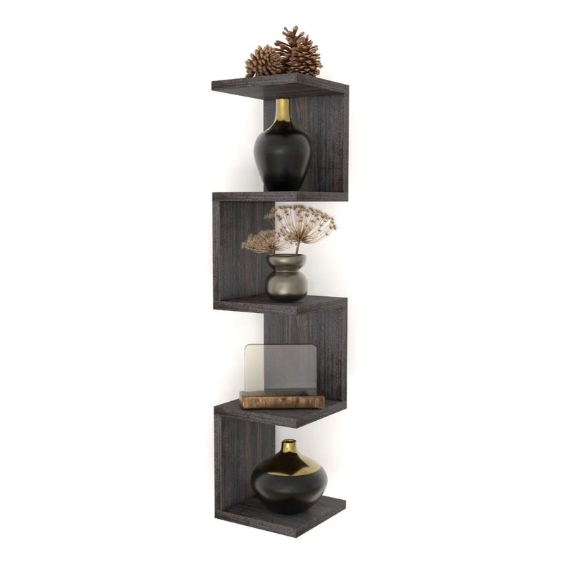 GENERICO - Super Promo  Repisa Esquinero Flotante E-11 Decoración Gris Oscuro