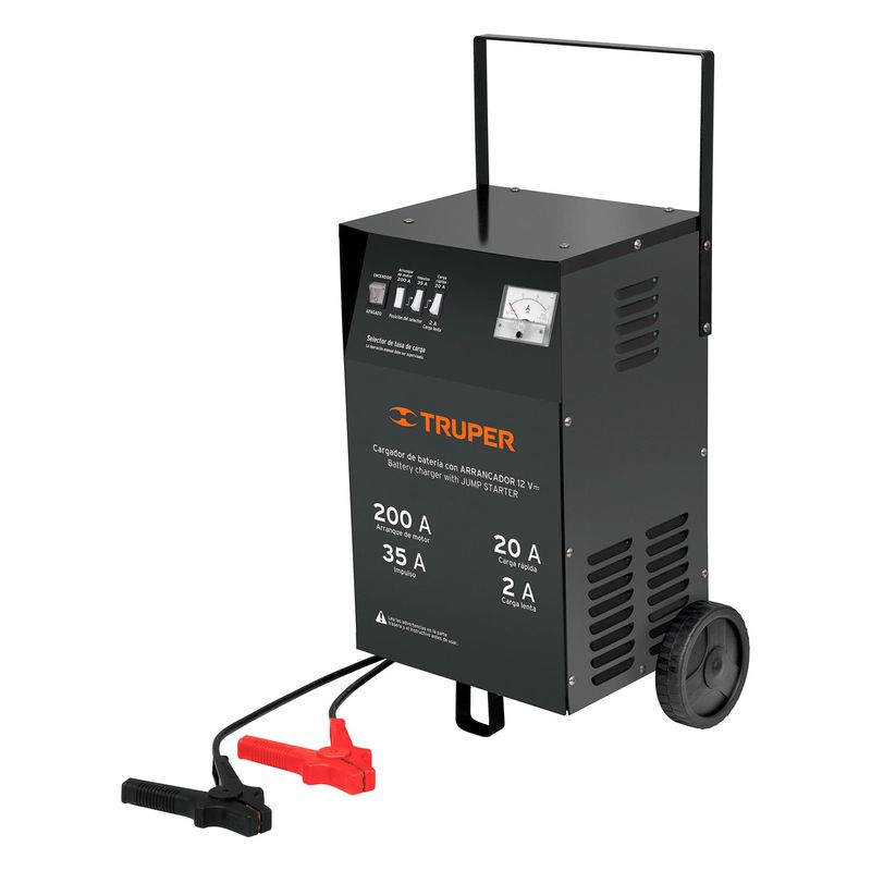 TRUPER - Cargador De Baterías 12 V 200 A Con Carga Rápida Y Lenta Truper