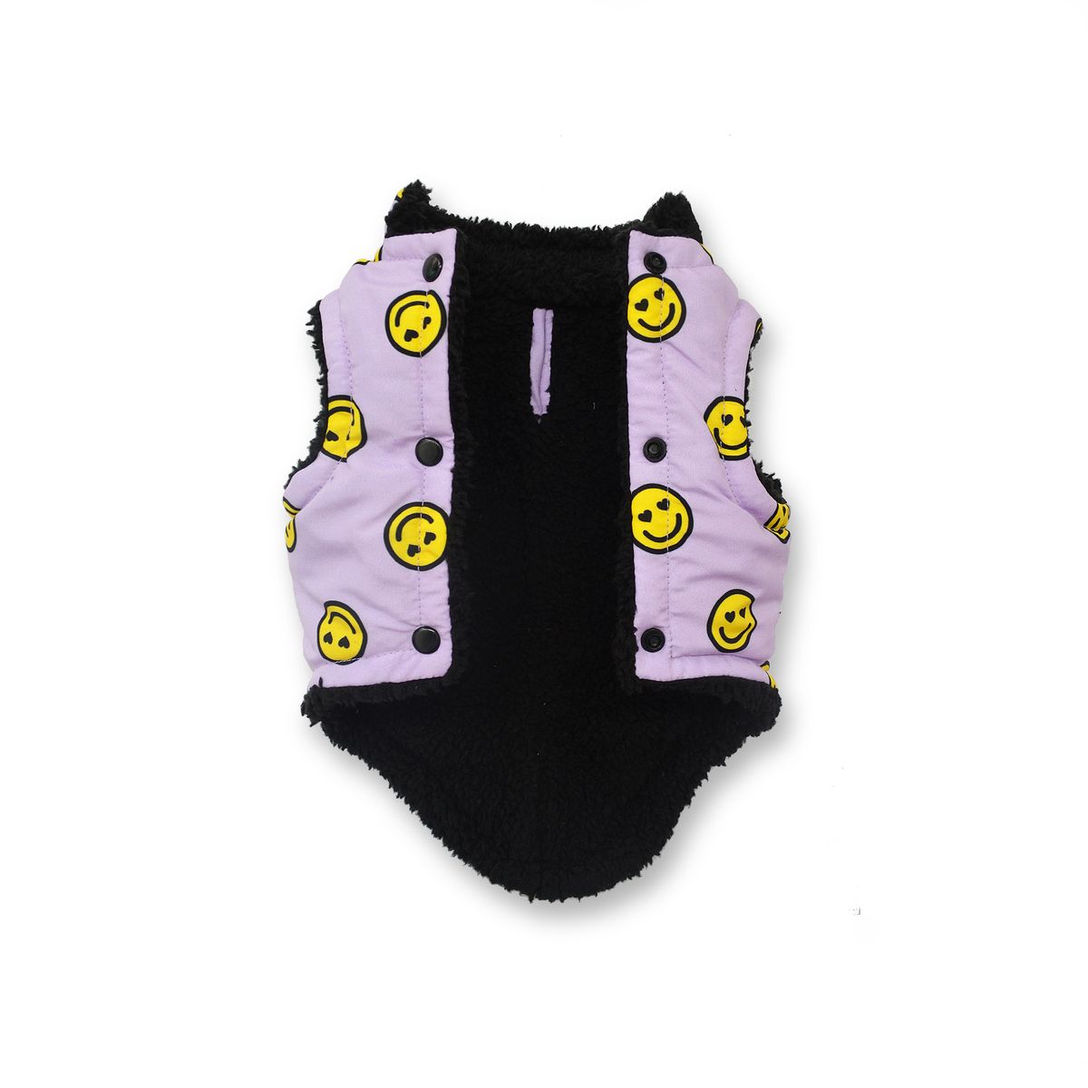 WAWAW - Chaleco 3XL sub lila caritas felices amarillas