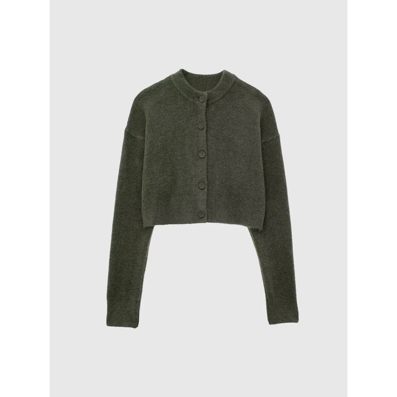 VANN - Sweater Knit Cardigan Para Mujer Verde