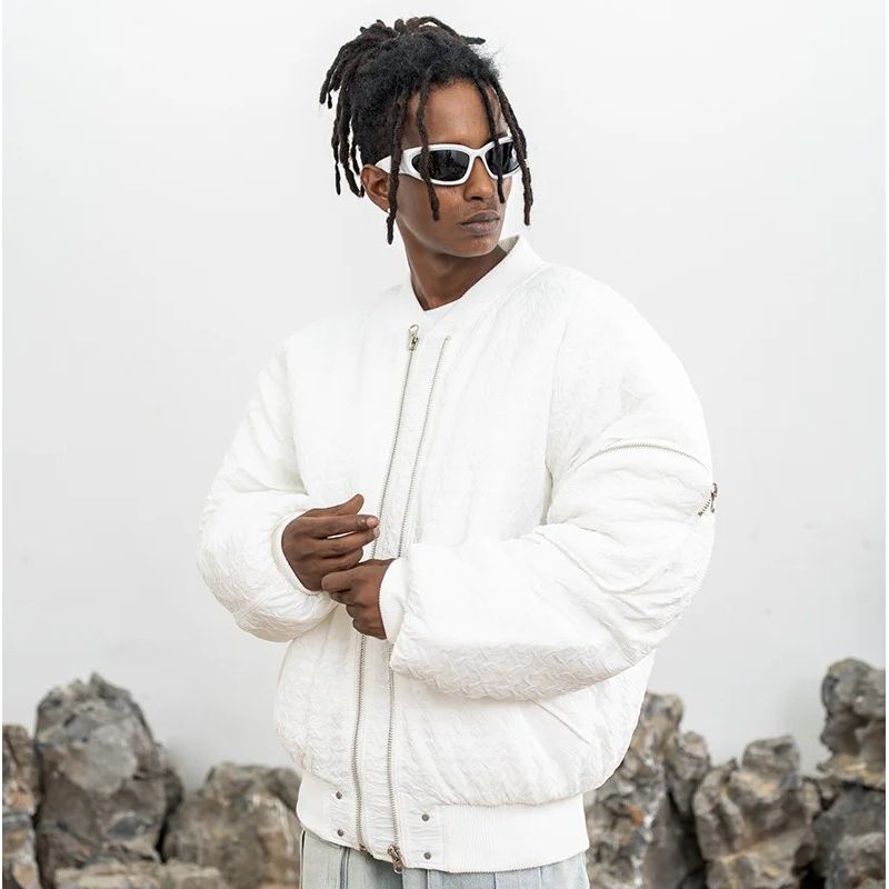 VANN - Bomber Jacket Para Hombre Blanco