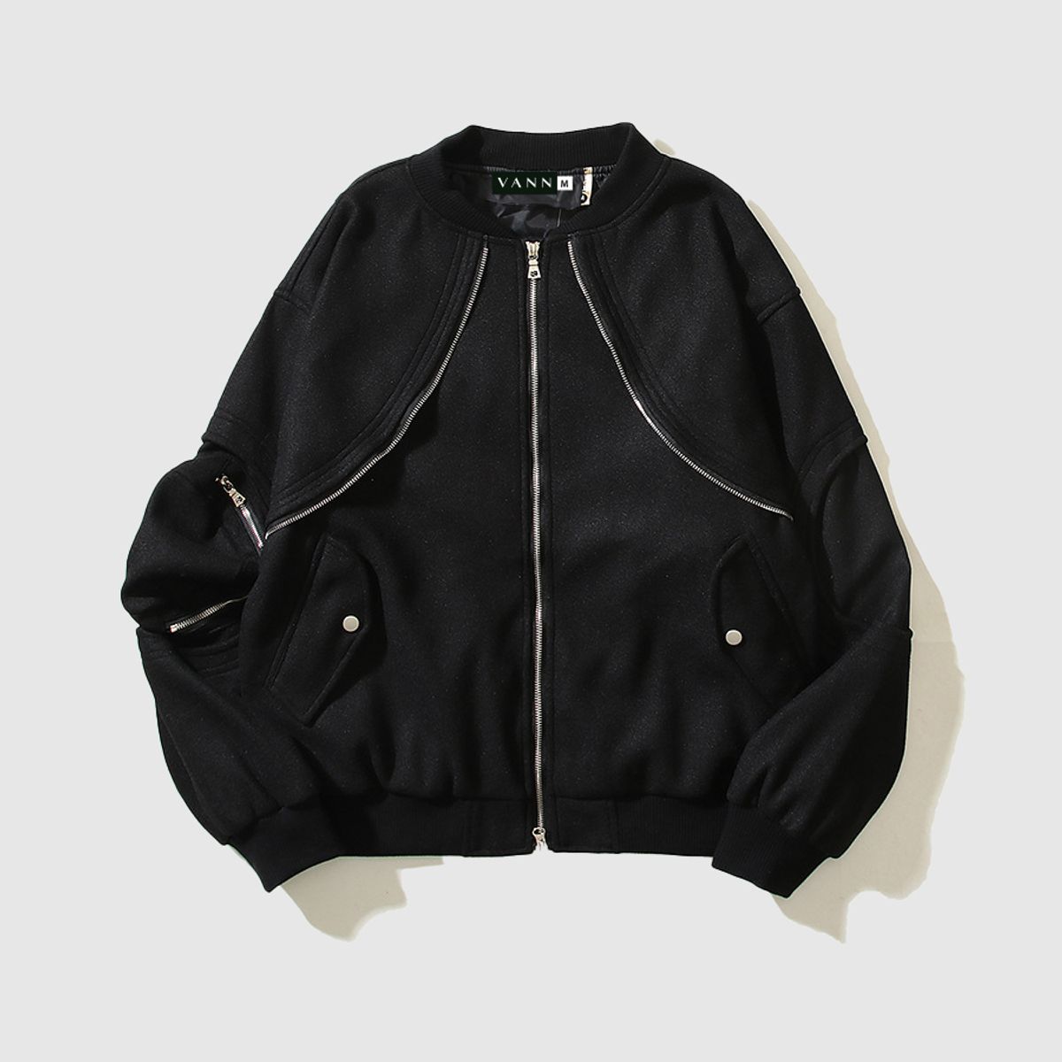 VANN - Bomber Jacket Para Hombre Negro
