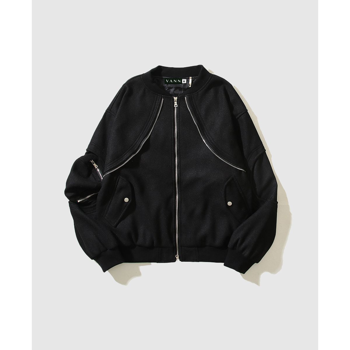 VANN - Bomber Jacket Para Hombre Negro