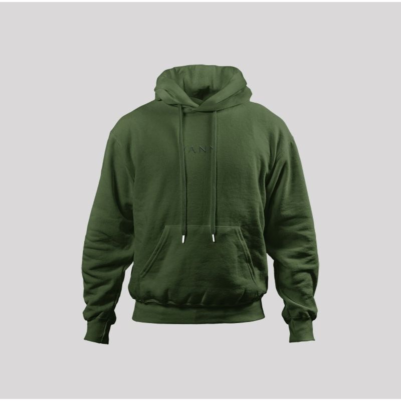 VANN - Buzo Hoodie French Terry Verde Para Hombre