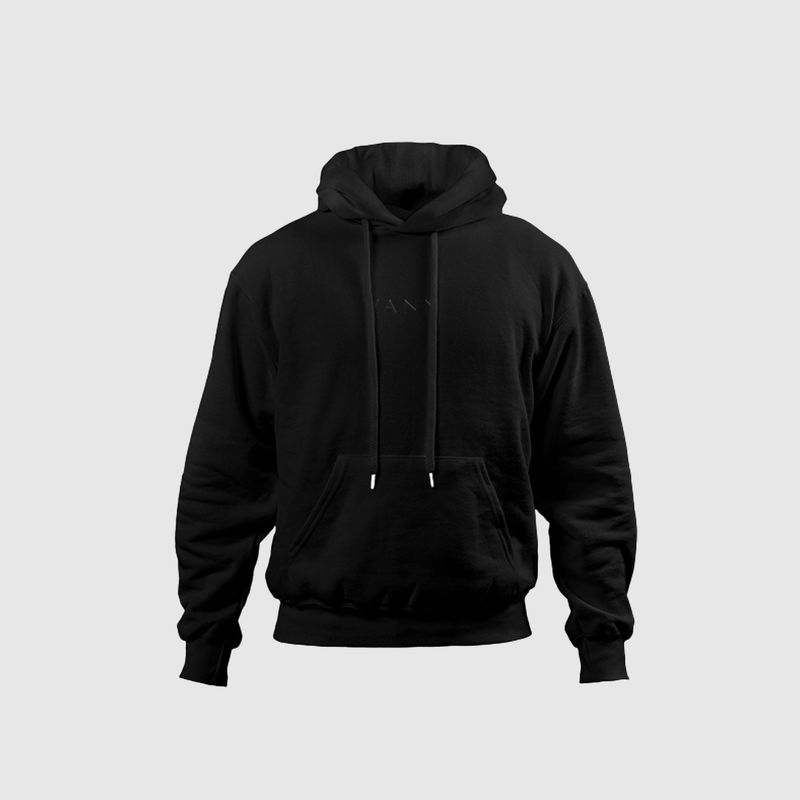 VANN - Buzo Hoodie French Terry Negro Para Hombre
