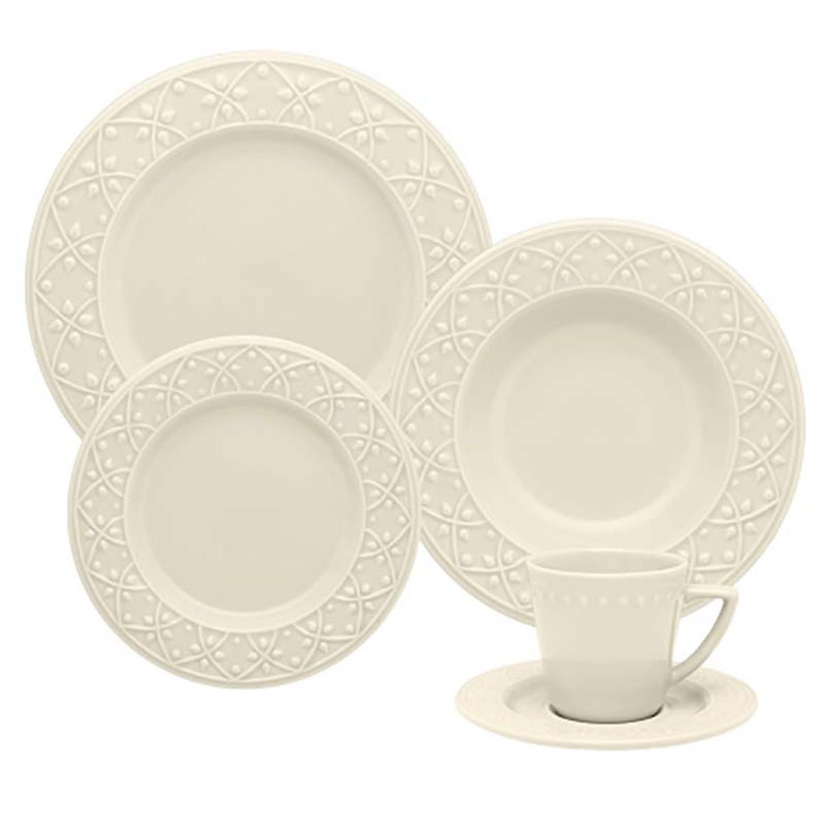 OXFORD - VAJILLA CERAMICA 20 PZAS 4 PTOS MENDI MARFIM