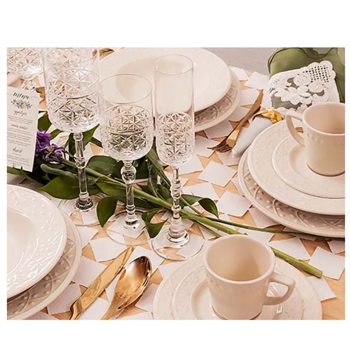 OXFORD - VAJILLA CERAMICA 20 PZAS 4 PTOS MENDI MARFIM